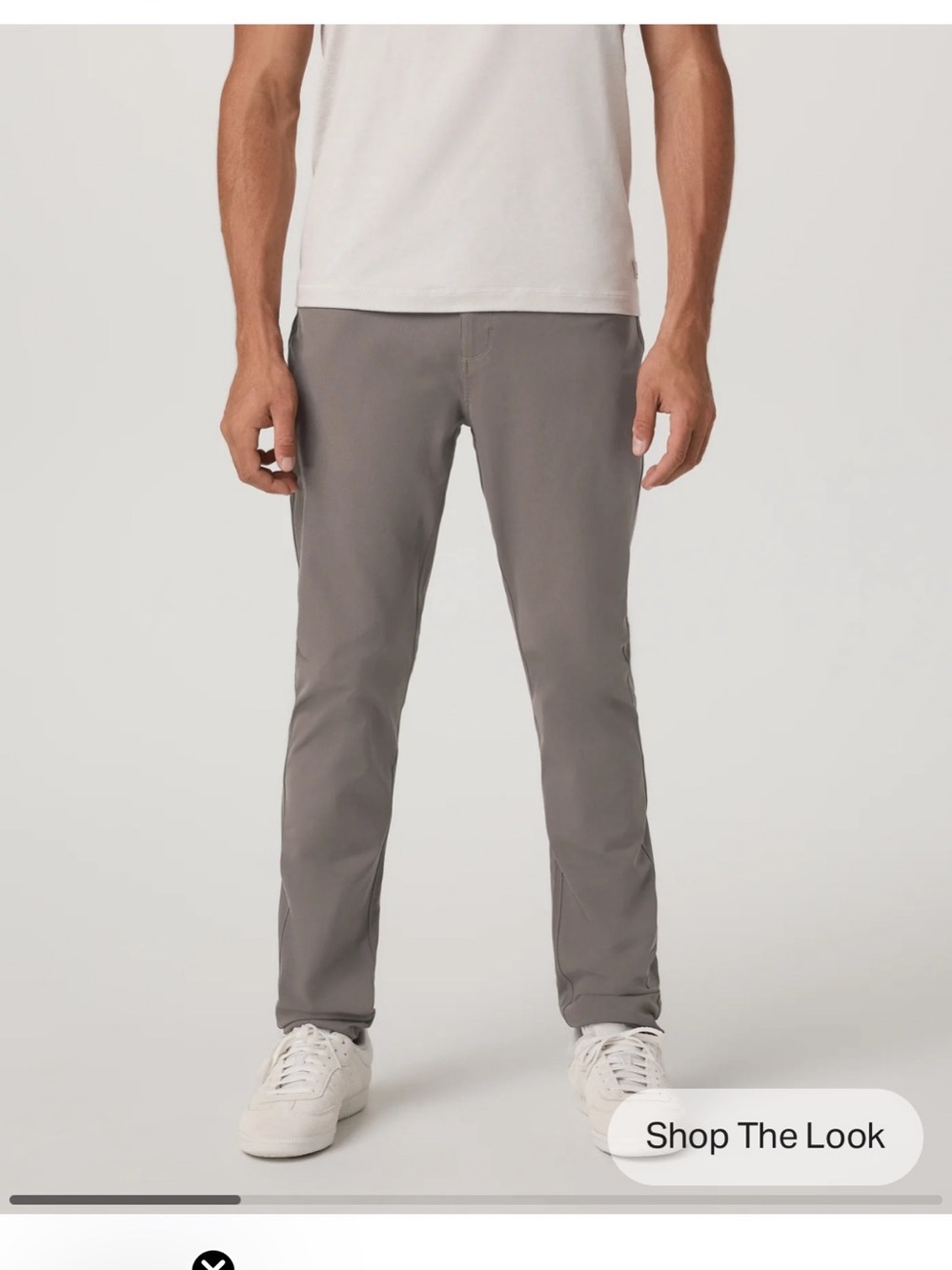Vuori Meta Pant Athletic Slim Fit Pants Gray Waist 36